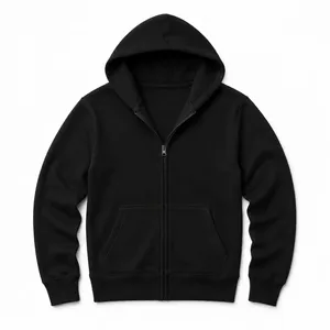 Full-Zip Hoodie Sweatshirt Black