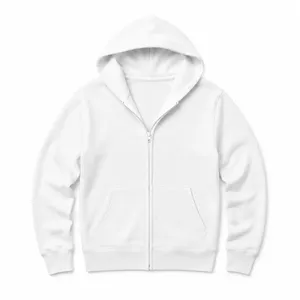 Full-Zip Hoodie Sweatshirt White