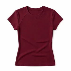 Women's Fitted Merch T-Shirt Burgundy