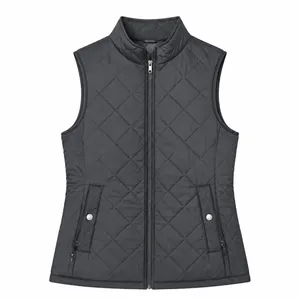 Lightweight Custom Women's Quilted Vest Dark Gray
