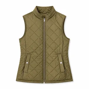 Lightweight Custom Women's Quilted Vest Khaki