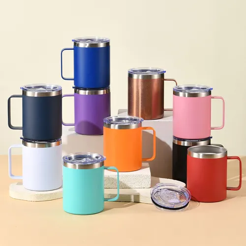 Handled Stainless Steel Coffee Tumbler - alternate view