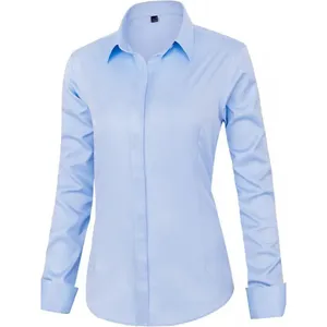 Wrinkle-Free Stretch Women's Shirt Blue